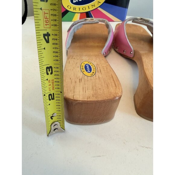 Dr Scholls Women Size 10 M Exercise Clog Sandal Special Pink Leather Slide New - Picture 11 of 12